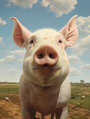 Pig Nose: Captivating Snout on a Country Farm - Animal Image