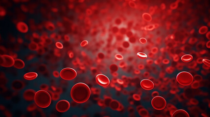 Red blood cells on blurred background 