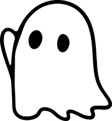 summer cute hooded ghost coloring simple lines illustration