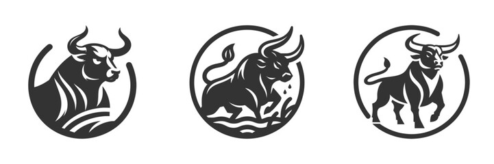 Bull icon isolated on a white background. Vector illustration