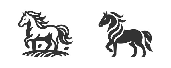 Horse icon on a white background. Vector illustration