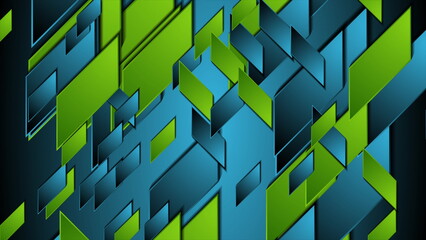 Green blue geometric elements abstract tech background