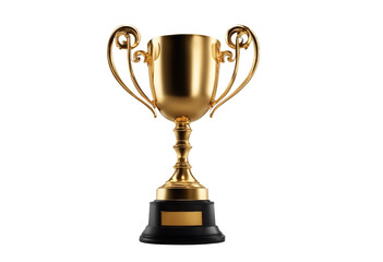 Golden Trophy Cup Isolated on transparent background