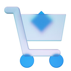 shopping cart 3d icon for business presentation. Render infographics illustration