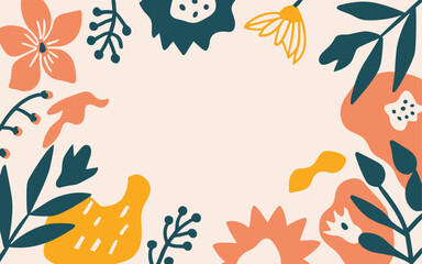 Floral abstract background poster. Good for fashion fabrics, postcards, email header, wallpaper, banner, events, covers, advertising, and more. Valentine's day, women's day, mother's day background.