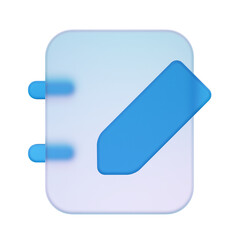 edit note 3d icon for business presentation. Render infographics illustration