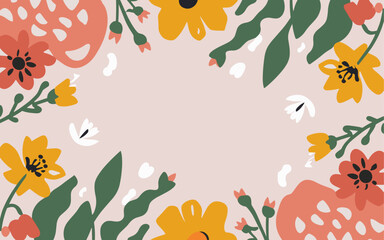 Floral abstract background poster. Good for fashion fabrics, postcards, email header, wallpaper, banner, events, covers, advertising, and more. Valentine's day, women's day, mother's day background.