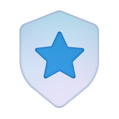 security shield 3d icon for business presentation. Render infographics illustration