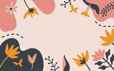Floral abstract background poster. Good for fashion fabrics, postcards, email header, wallpaper, banner, events, covers, advertising, and more. Valentine's day, women's day, mother's day background.