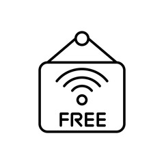 Free wifi sign outline icons, minimalist vector illustration ,simple transparent graphic element .Isolated on white background - obrazy, fototapety, plakaty