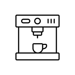 Coffee machine outline icons, minimalist vector illustration ,simple transparent graphic element .Isolated on white background