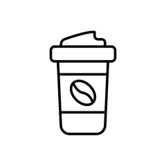 Coffee bean outline icons, minimalist vector illustration ,simple transparent graphic element .Isolated on white background