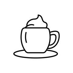 Coffee cream outline icons, minimalist vector illustration ,simple transparent graphic element .Isolated on white background