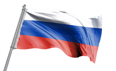 Russian flag on transparent background.