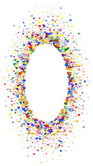 Rainbow colored scattered hearts. LGBT valentine