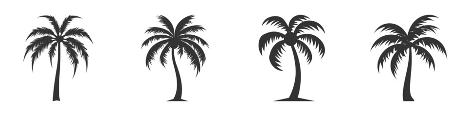 Fototapeta na wymiar Palm tree silhouette. Vector illustration