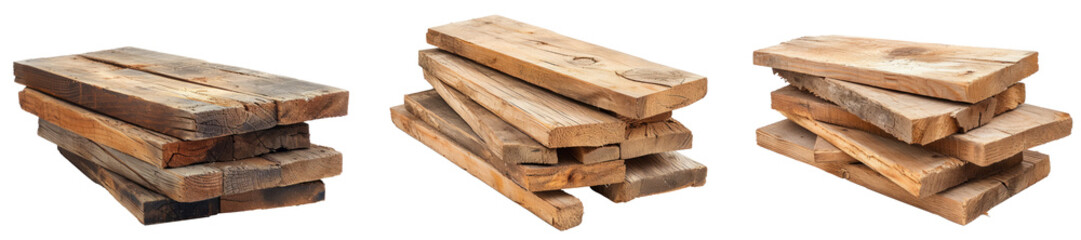 Wood boards isolated, png collection