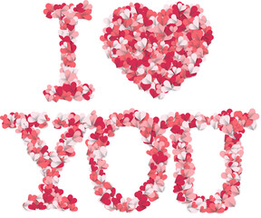 Heart Glitter I Love You Text