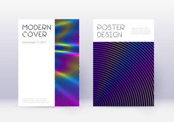 Minimal cover design template set. Rainbow abstrac