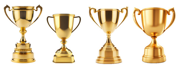 trophy isolated on a transparent PNG background, white background, Generative Ai