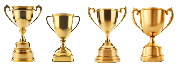 trophy isolated on a transparent PNG background, white background, Generative Ai