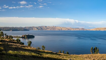 View on Lake Titicaca landscape