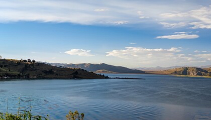 View on Lake Titicaca landscape