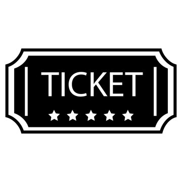 Ticket vector icon. Movie or theatre coupon illustration sign.