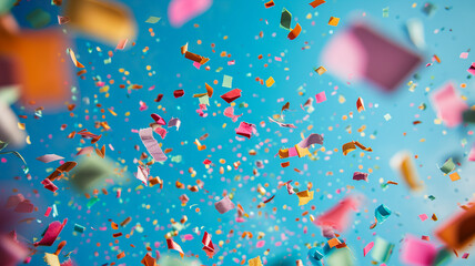 Fototapeta na wymiar colorful confetti flying background