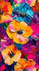 colorful flowers painting background.