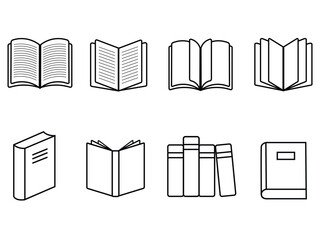 Book icon. Literary book icon collection. textbook icon Vector design drawings, notebooks, textbooks