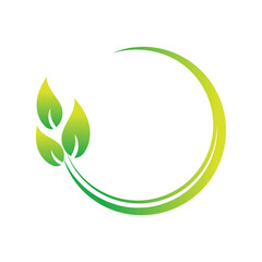 Leaves circle logo design template