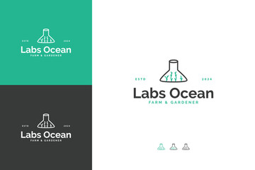outline labs coral icon logo design vector illustration for business, study, company and community. simple labs coral and reef with modern, elegant and minimalist styles