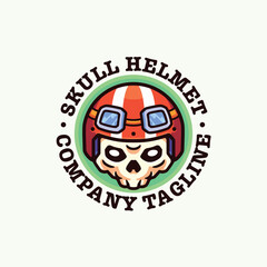 Skull helmet logo mascot cartoon character