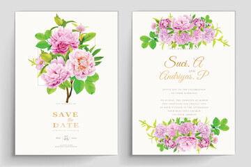 hydrangea floral background and wreath card set
