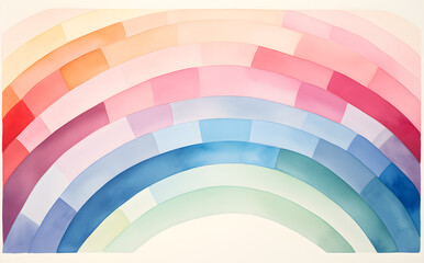 Obraz premium Geometric watercolor rainbow illustration isolated on white background