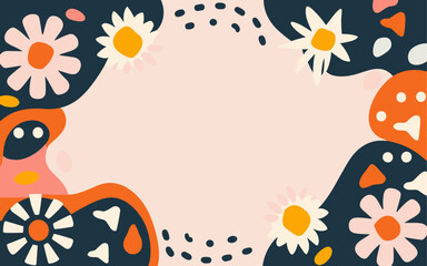 Floral abstract background poster. Good for fashion fabrics, postcards, email header, wallpaper, banner, events, covers, advertising, and more. Valentine's day, women's day, mother's day background.