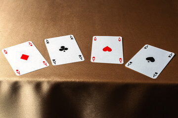 A winning combination of poker cards