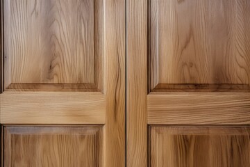 A close up of a wood door