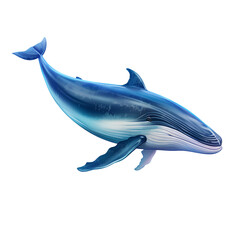 Close-up Blue Whale, isolated on transparent background