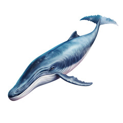Close-up Blue Whale, isolated on transparent background