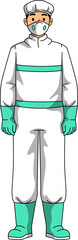 Medical Surgeon Character Illustration In Uniform