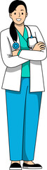 Female Medical Doctor Character Illustration