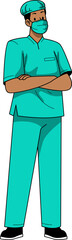 Medical Staff Surgeon Character Illustration
