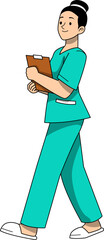 Female Medical Nurse Character Illustration