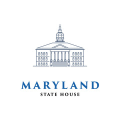 Maryland State House Icon Logo Design Template