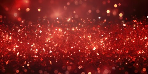 Banner with a background image of red sequins, Christmas background - obrazy, fototapety, plakaty