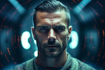 Created with generative ai tools astronaut portrait exploring deep space discover new planet