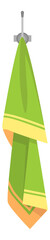 Naklejka premium Green hand towel hanging. Cartoon cloth icon