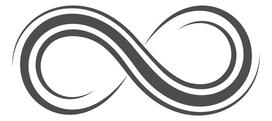 Ink brush stroke loop. Infinite lines logo